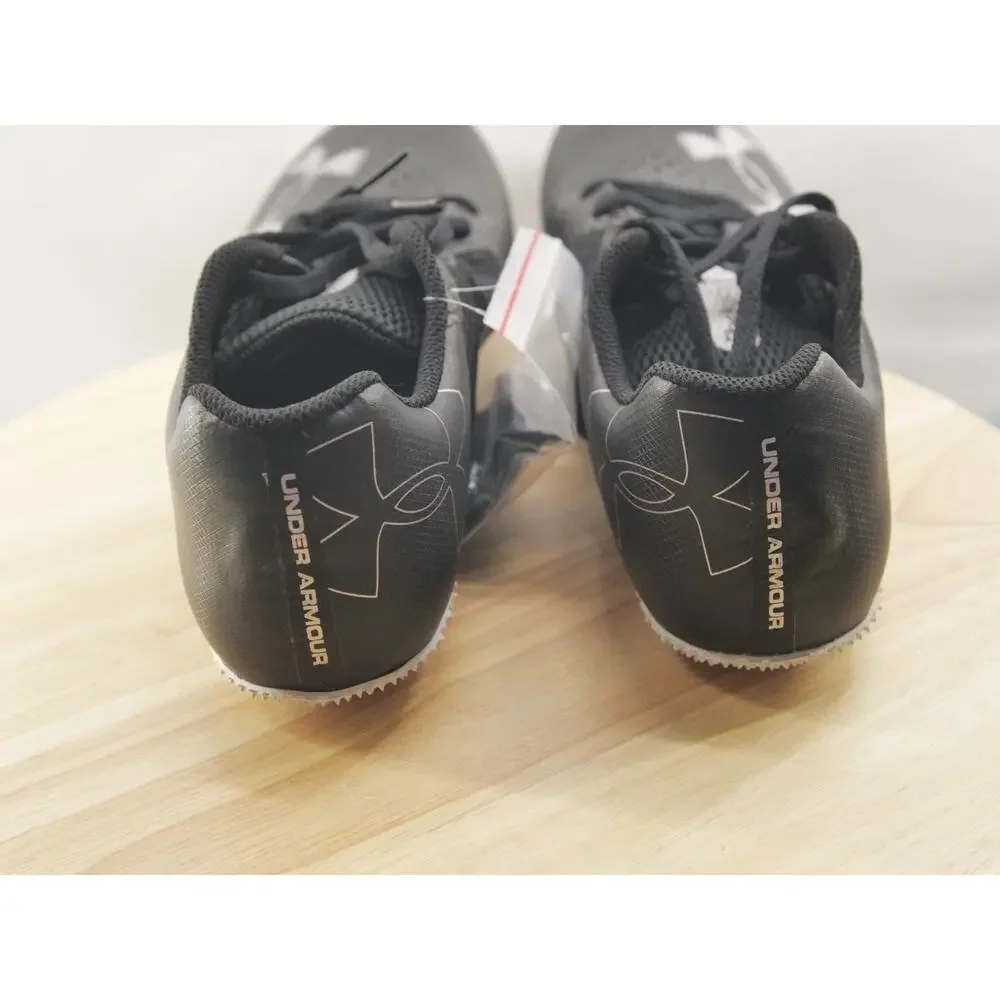 Under Armour Kick Sprint 4 Track Spikes Shoes Black White 3025461-002 Men 11.5